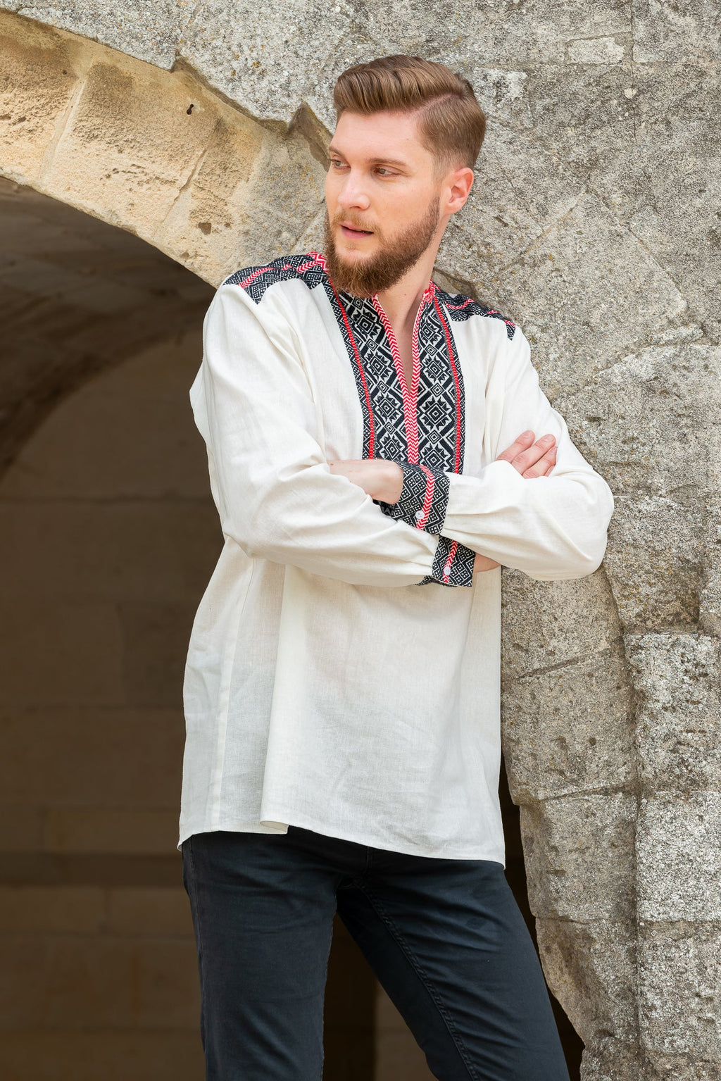 Camasa Barbateasca Traditionala Achim Cu Motive Populare