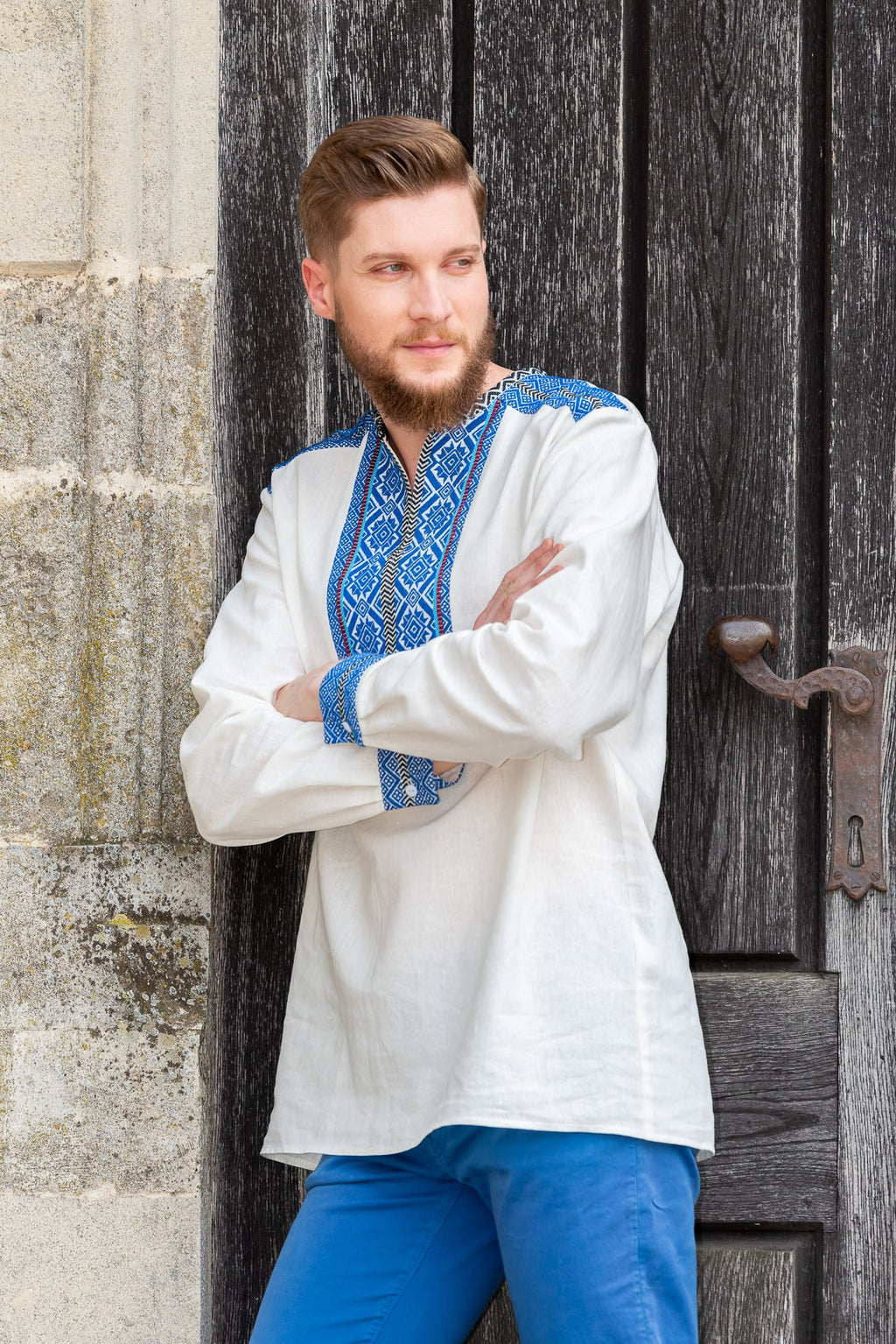 Camasa Barbateasca Traditionala Anton Cu Motive Populare