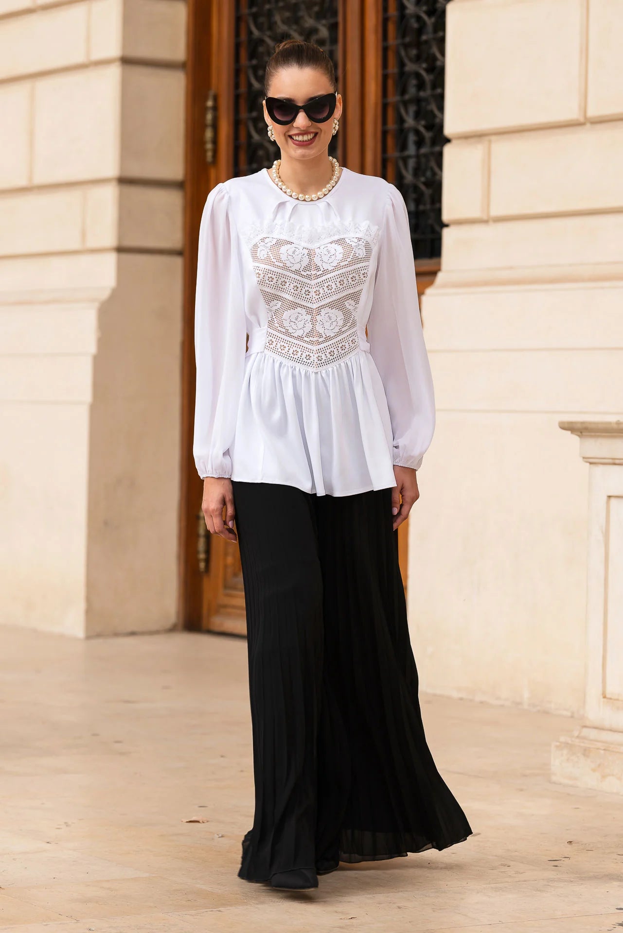 Bluza Alba cu Corset Integrat