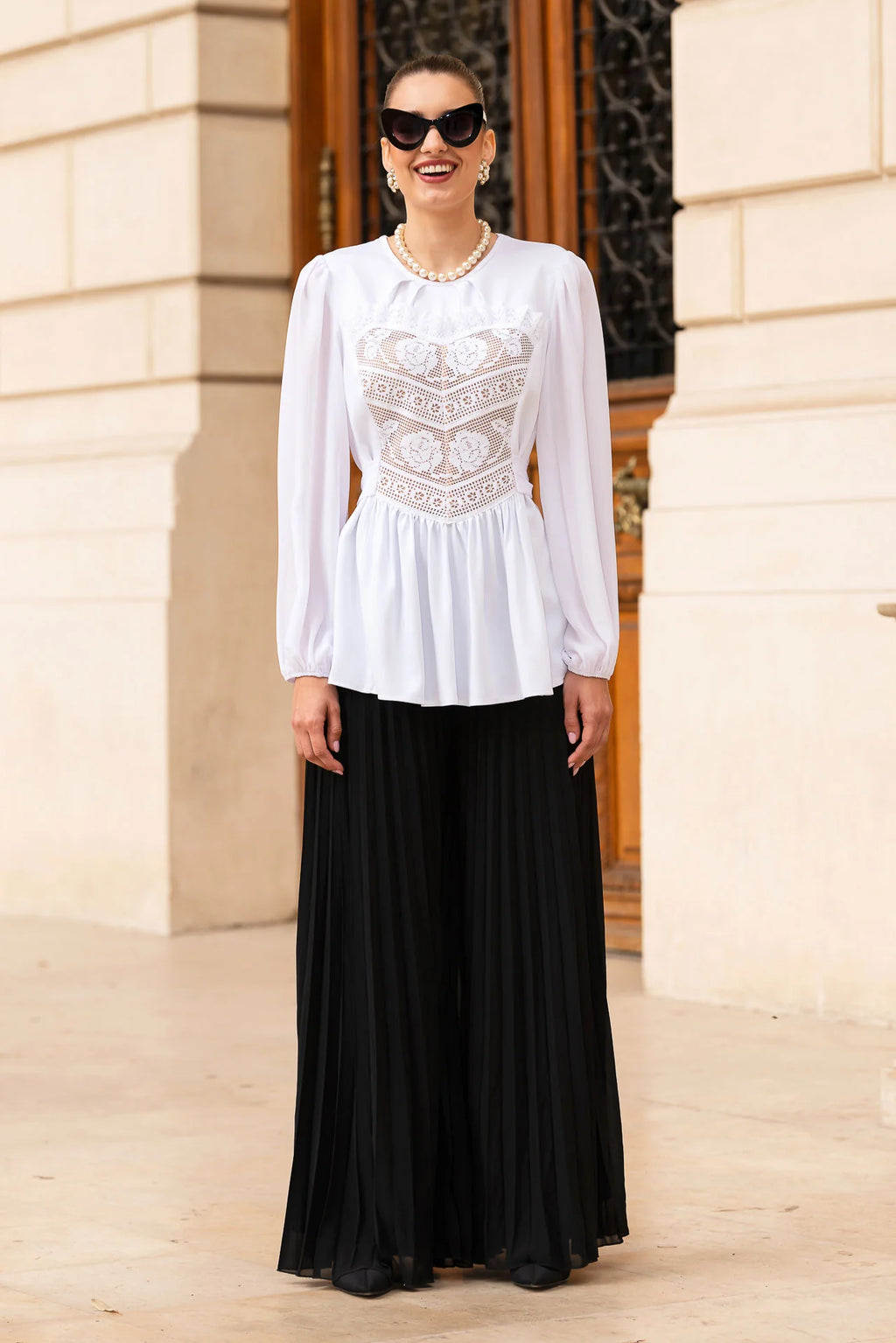 Bluza Alba cu Corset Integrat