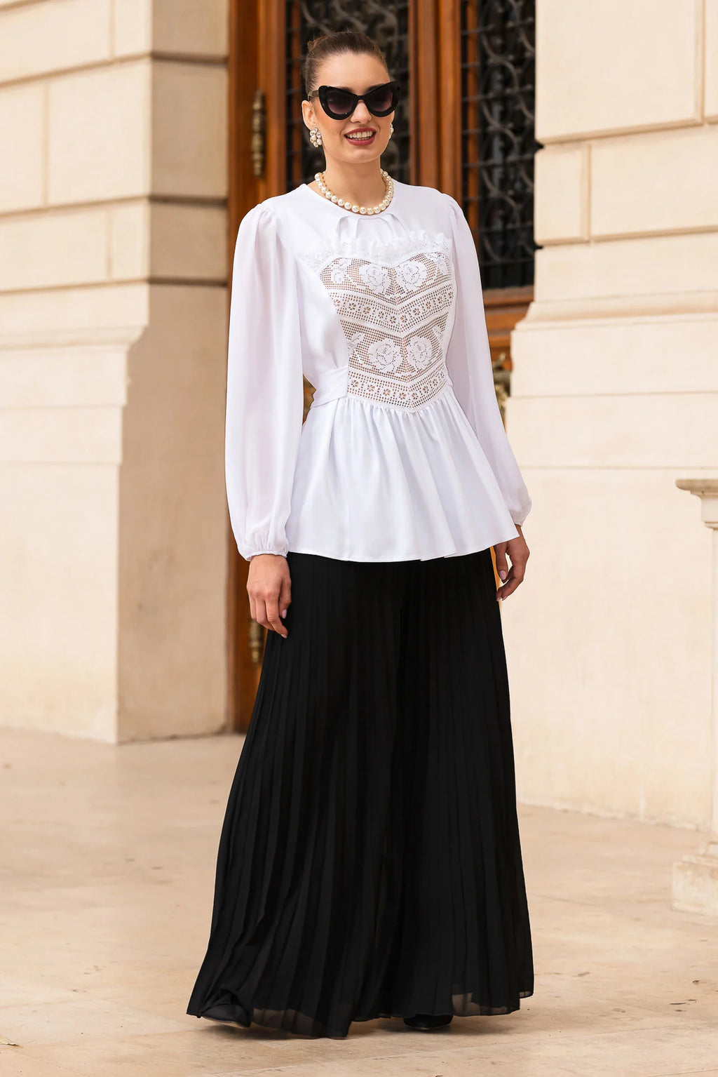 Bluza Alba cu Corset Integrat