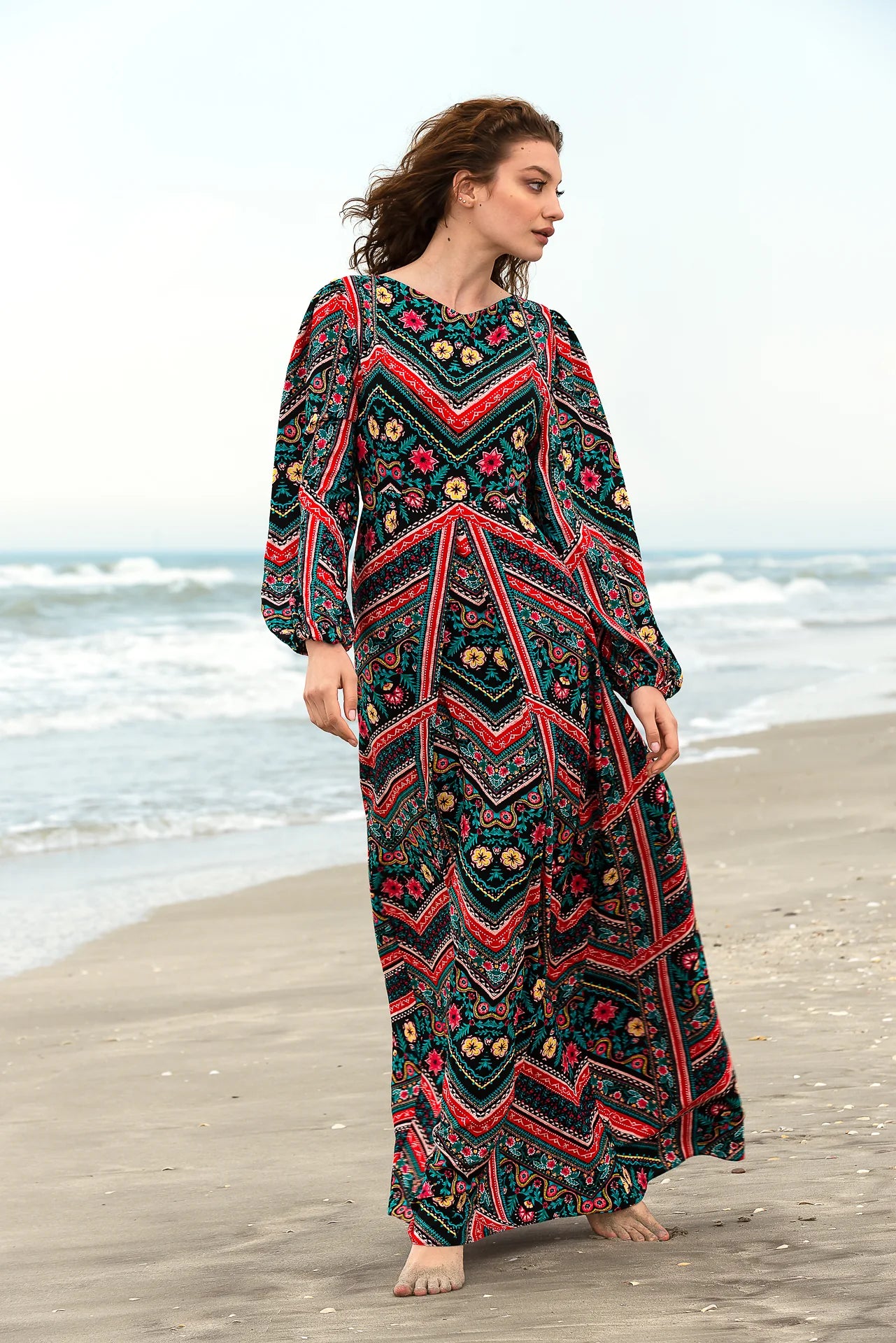 Rochie Lunga Zig Zag