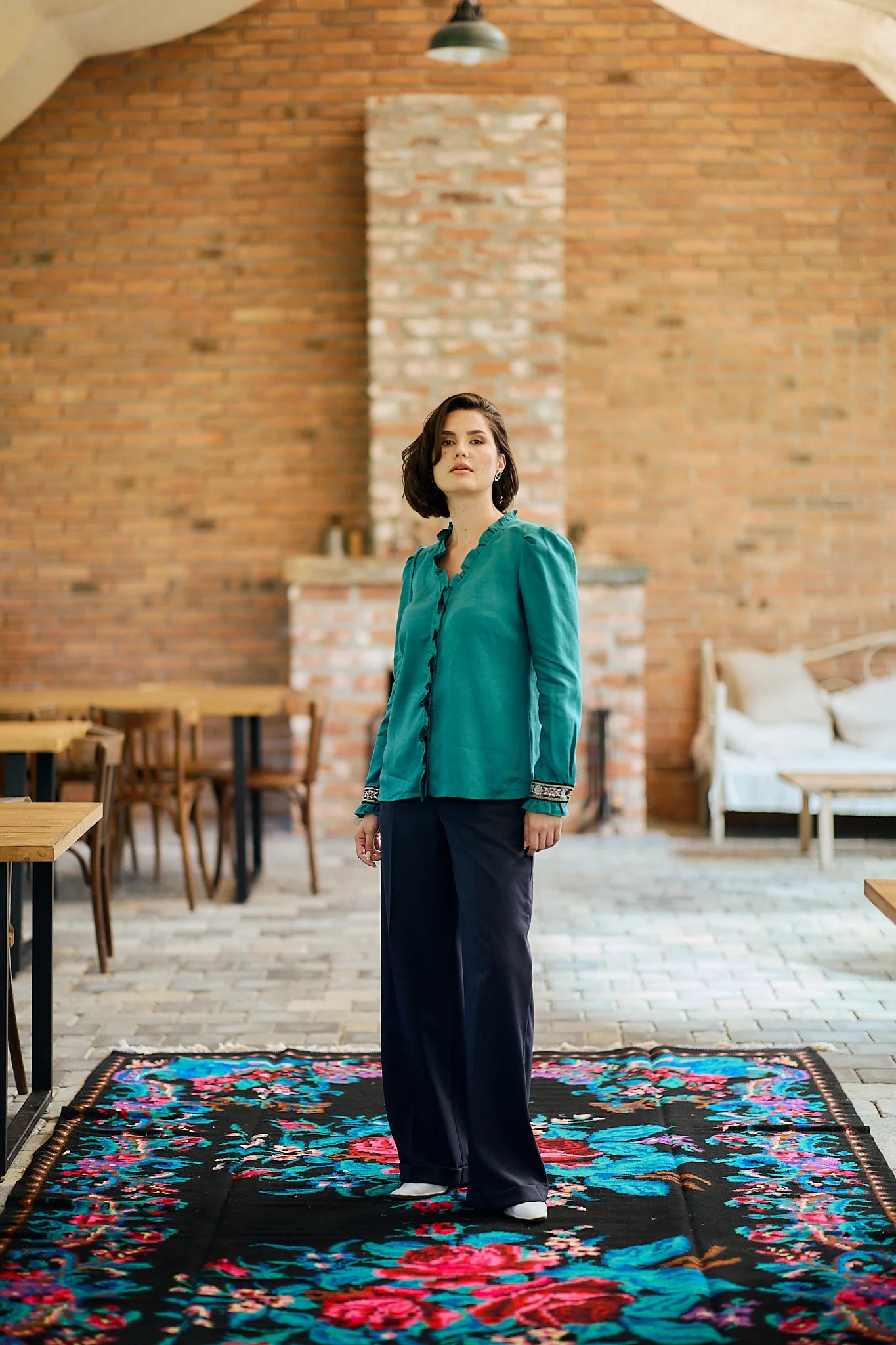 Cămașa verde din in Vanda