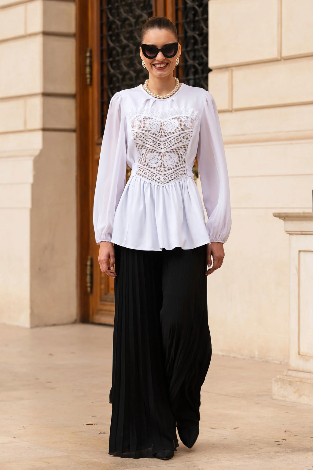 Bluza Alba cu Corset Integrat