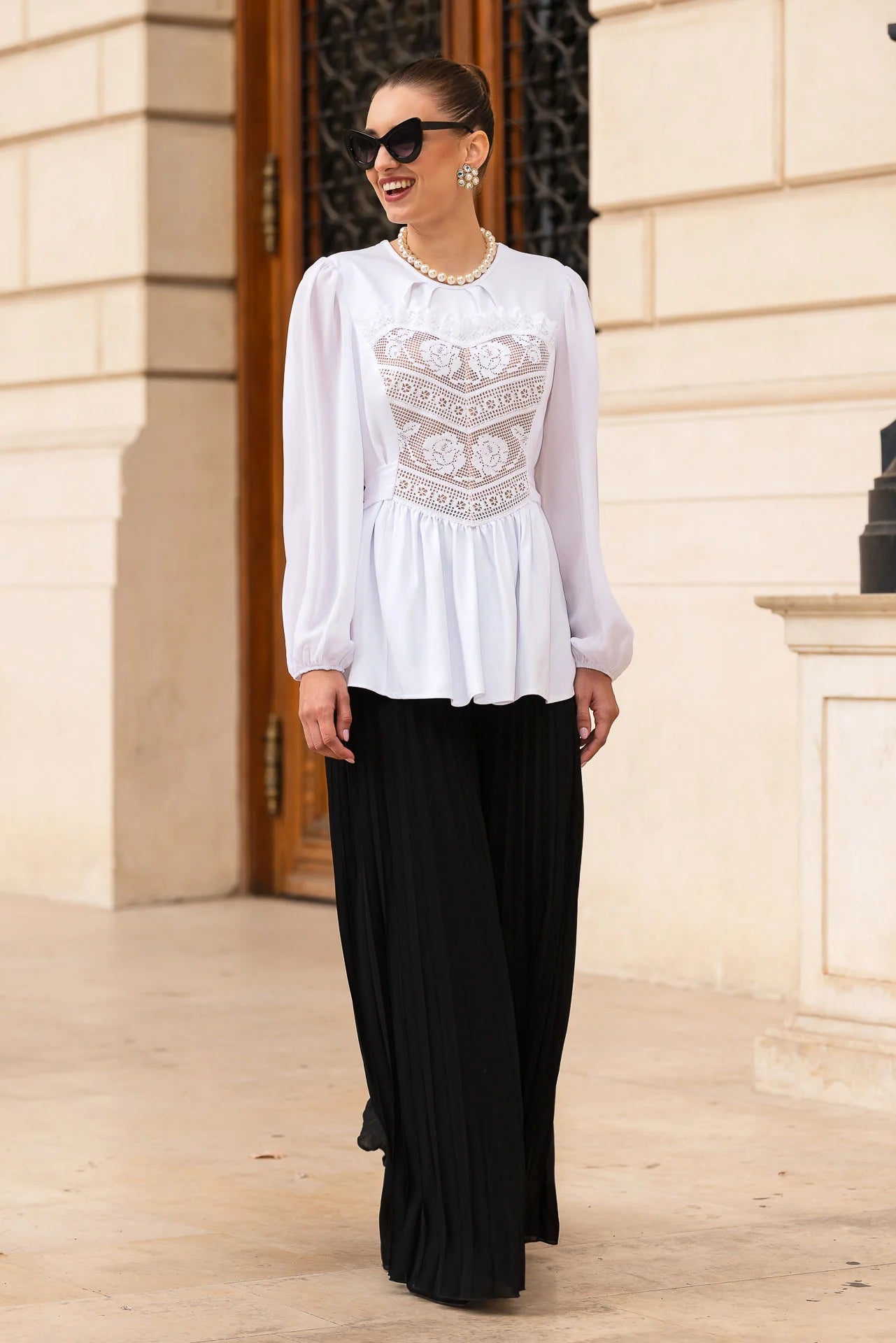 Bluza Alba cu Corset Integrat