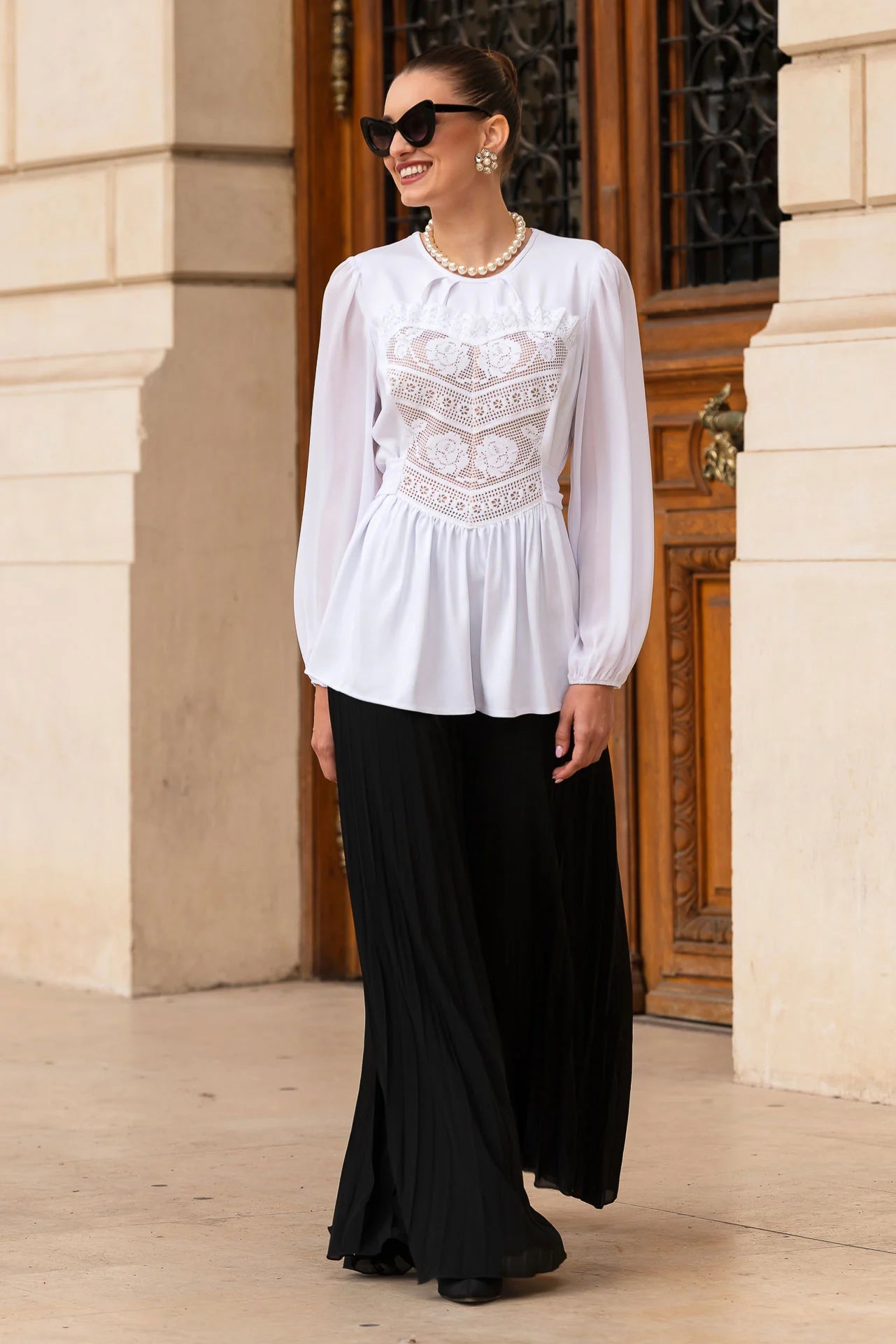 Bluza Alba cu Corset Integrat