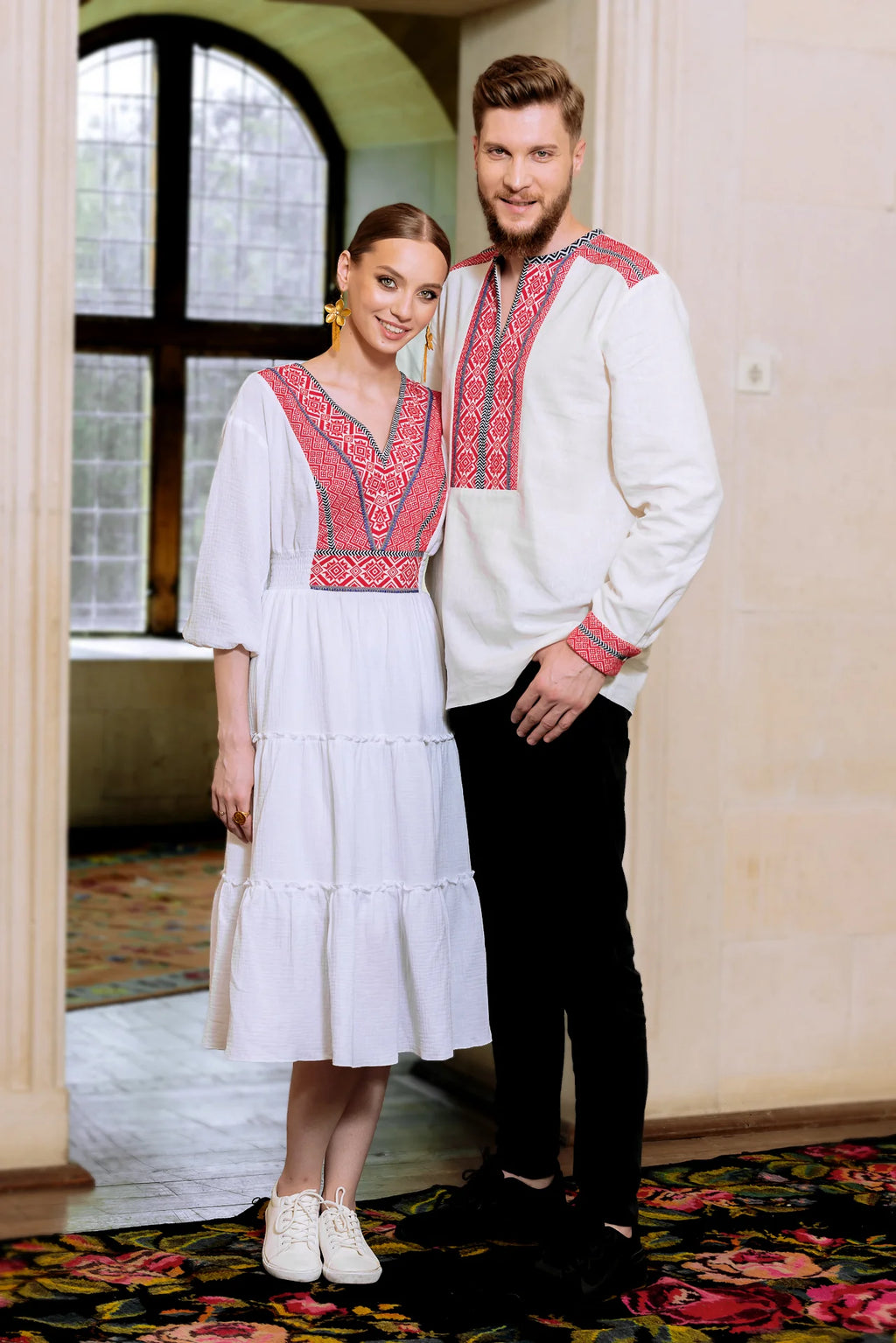 Rochia Euforia cu jacquard tesut rosu