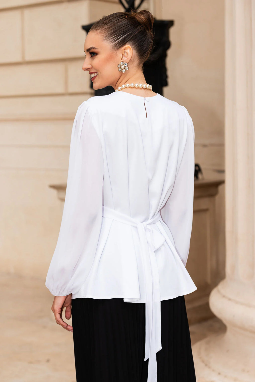 Bluza Alba cu Corset Integrat