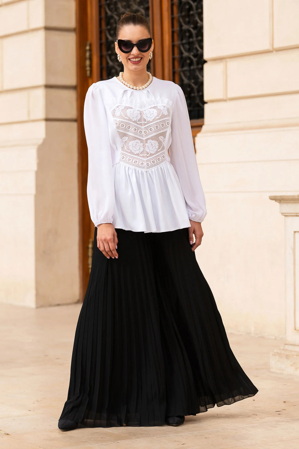 Bluza Alba cu Corset Integrat