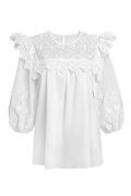 Bluza Alba Maramu cu Broderie Tridimensionala