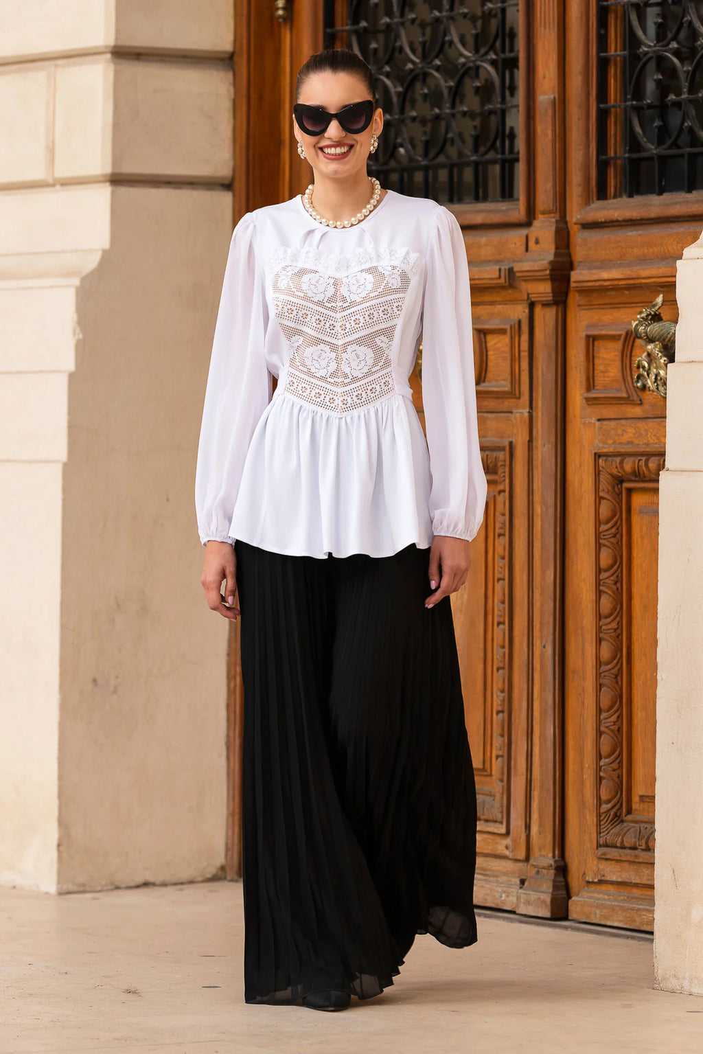 Bluza Alba cu Corset Integrat