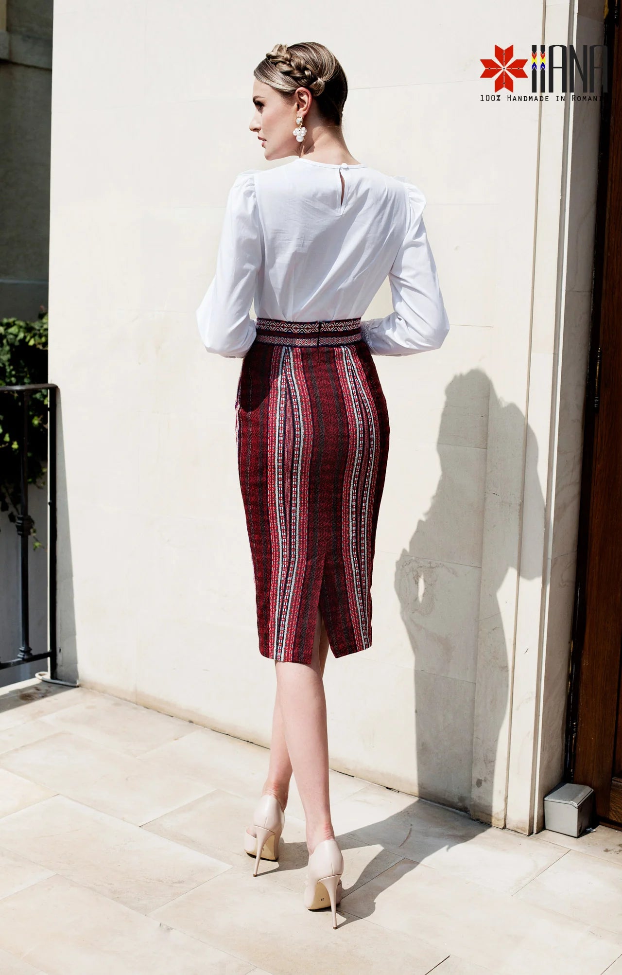Fusta Midi din Jacquard Tesut Cosanzeana