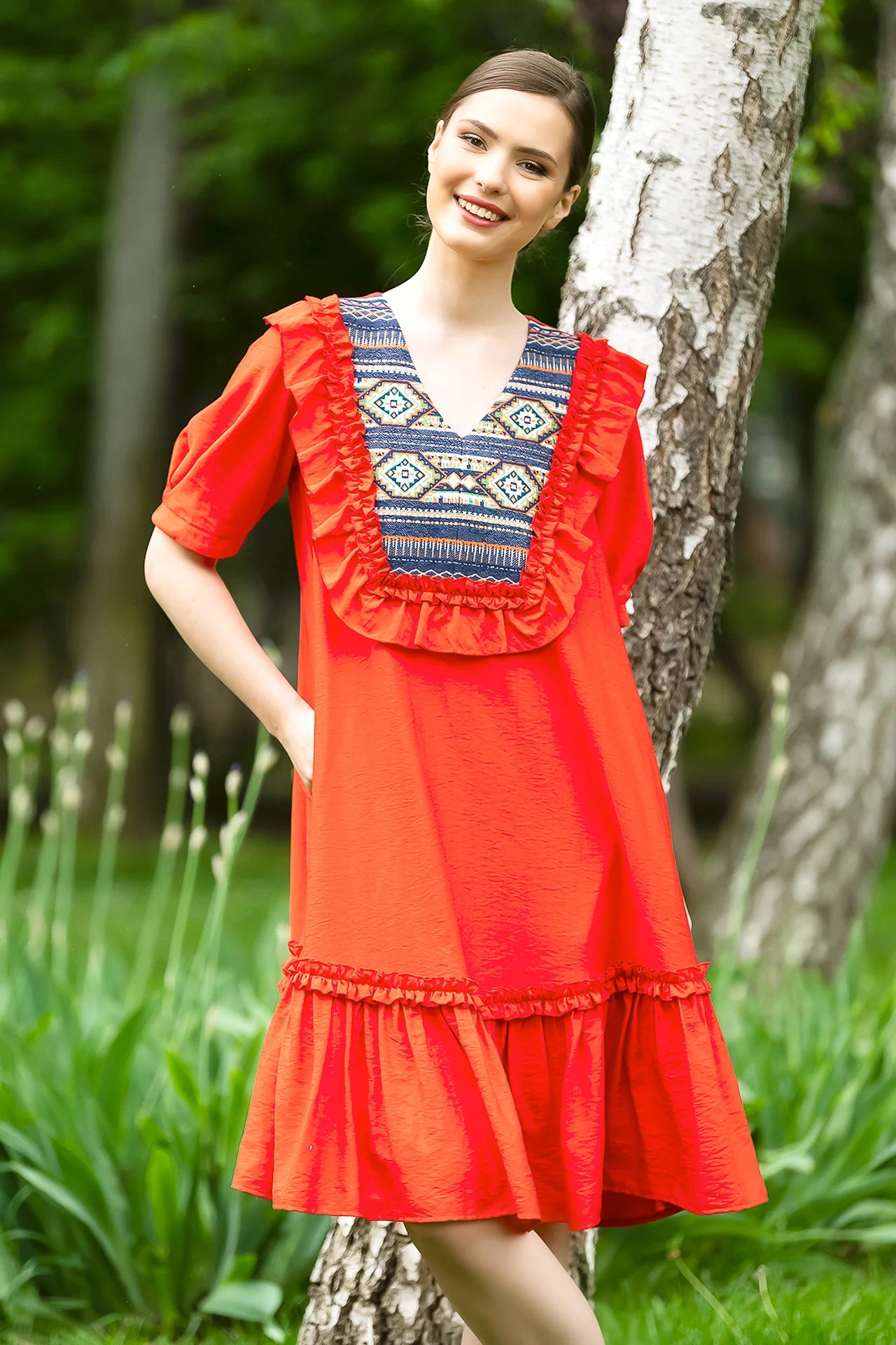 Rochia Rosie Midi Ileana