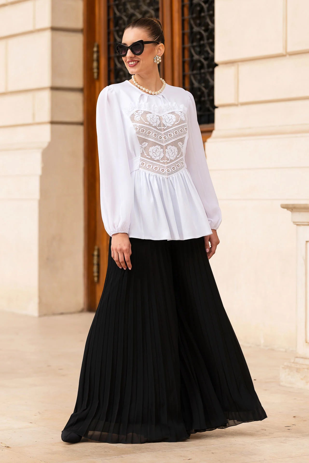 Bluza Alba cu Corset Integrat