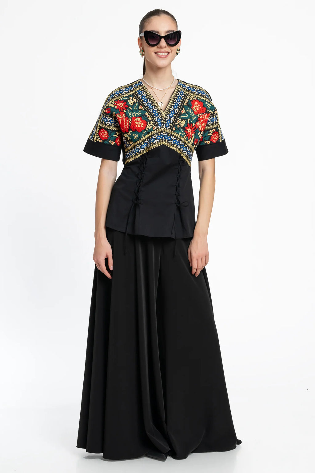 Bluză kimono Zen cu jacquard etnic țesut
