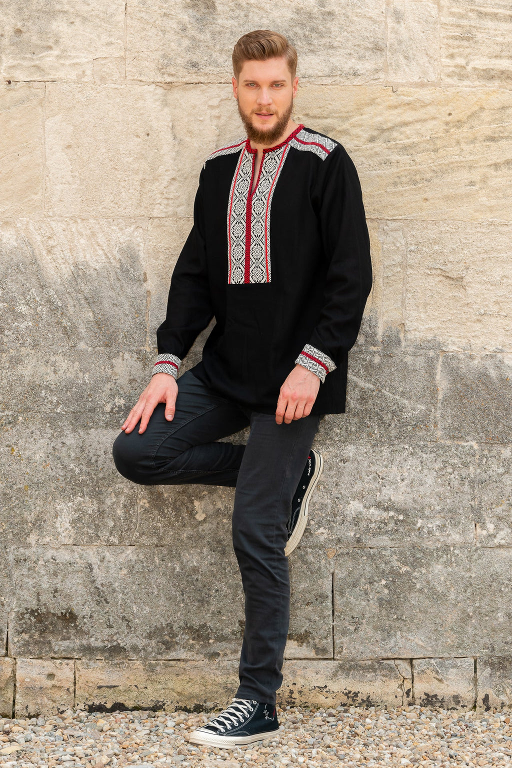 Camasa Barbateasca Traditionala Vladislav Cu Motive Populare