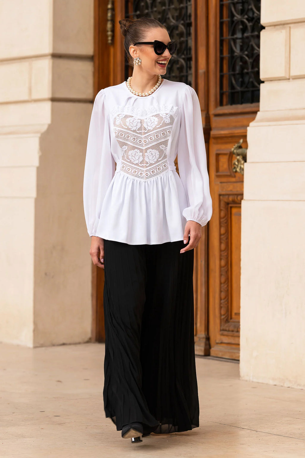Bluza Alba cu Corset Integrat