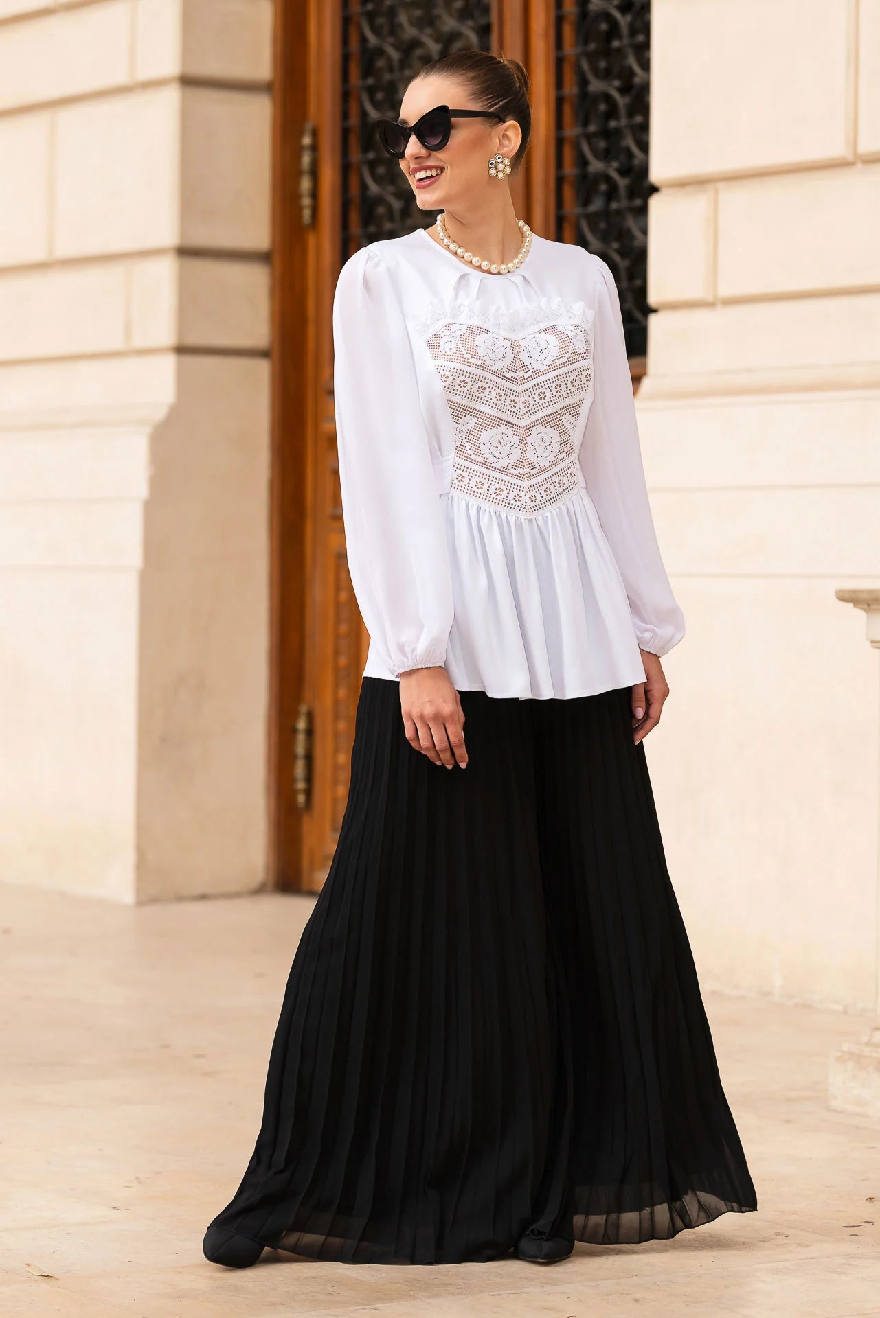 Bluza Alba cu Corset Integrat