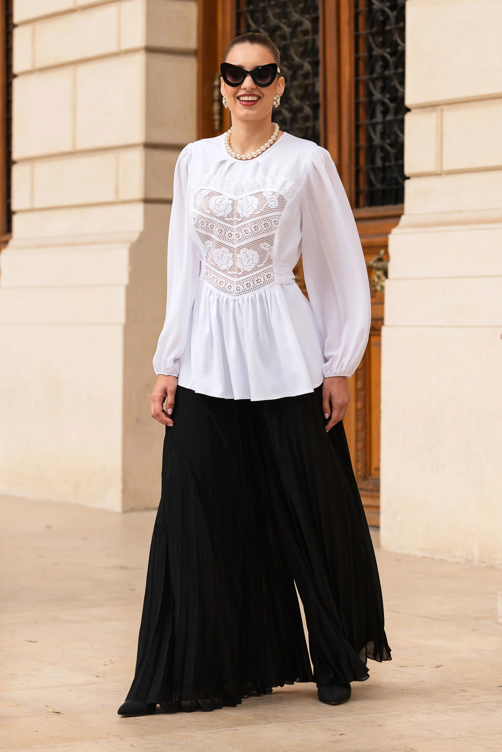 Bluza Alba cu Corset Integrat