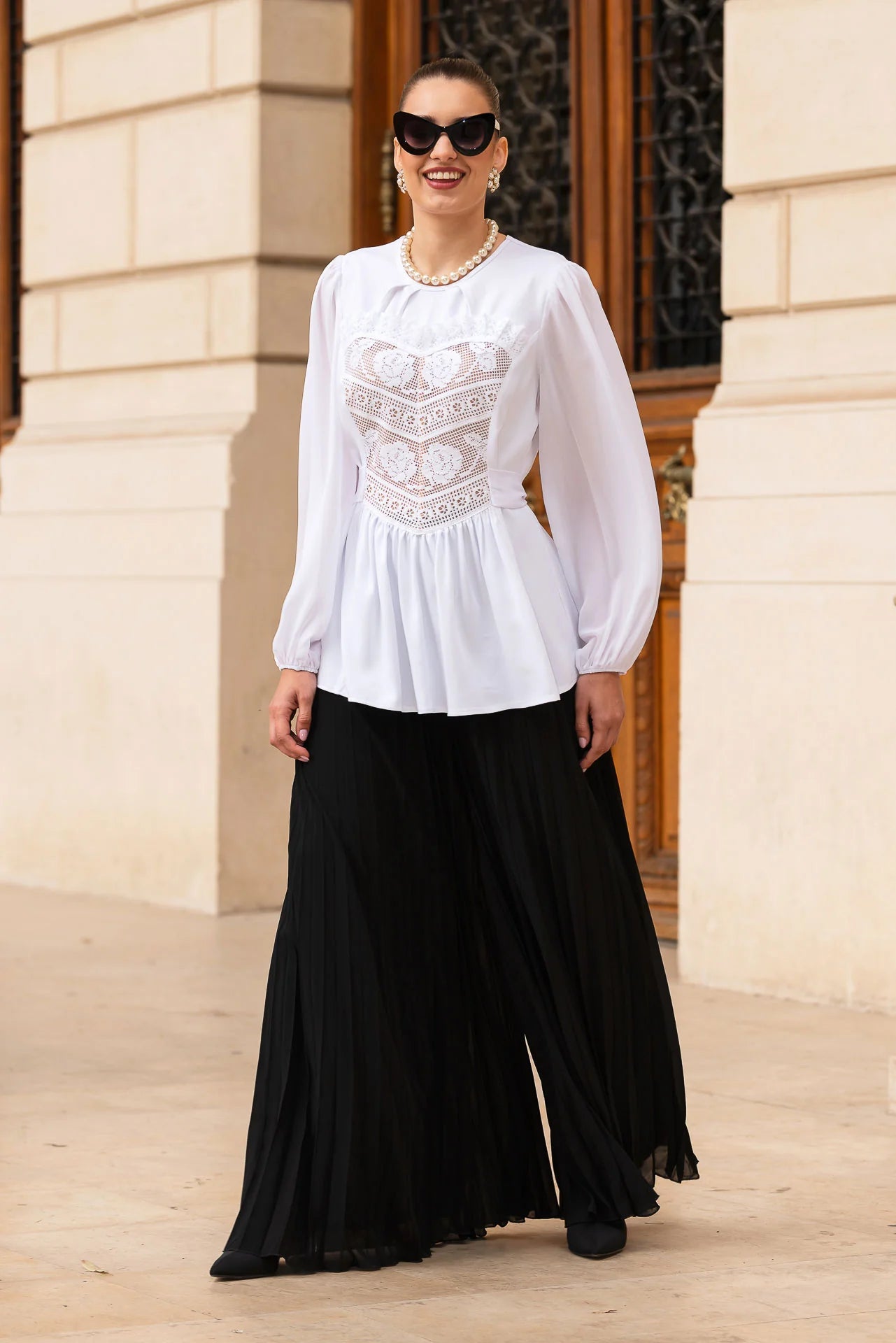 Bluza Alba cu Corset Integrat